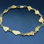 Natural Gold Nugget Bracelet with 18kt links and clasp